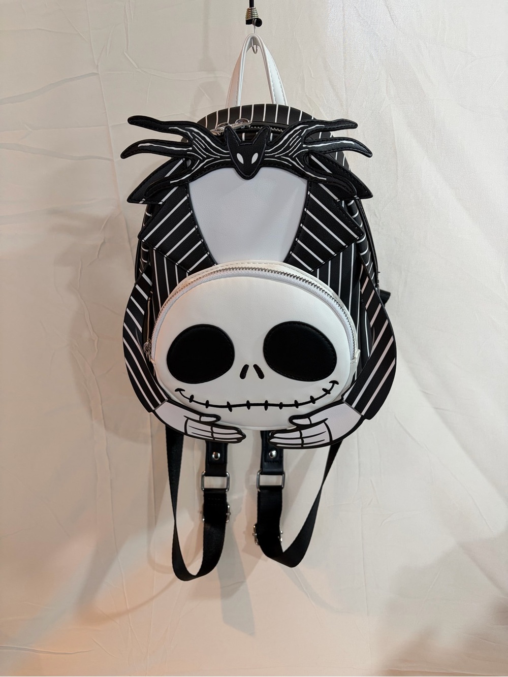 Loungefly Black & White Jack Skellington Backpack with organizer insert included